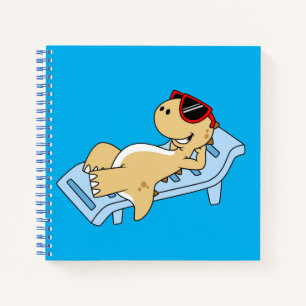 Illustration Of A Sunbathing Tyrannosaurus Rex. Notebook