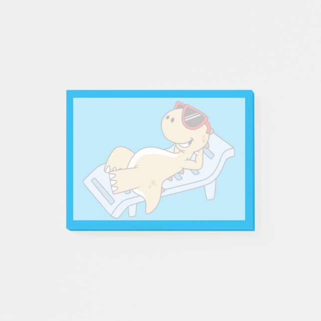 Illustration Of A Sunbathing Tyrannosaurus Rex. Post-it Notes (Front)