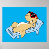 Illustration Of A Sunbathing Tyrannosaurus Rex.