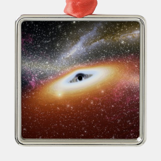 Illustration of a supermassive black hole metal tree decoration (Front)