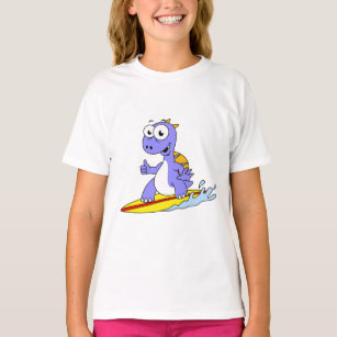 Illustration Of A Surfing Spinosaurus. T-Shirt