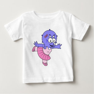 Illustration Of A Triceratops Ballet Dancer. Baby T-Shirt
