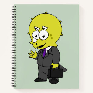 Illustration Of A Triceratops Businessman. Notebook