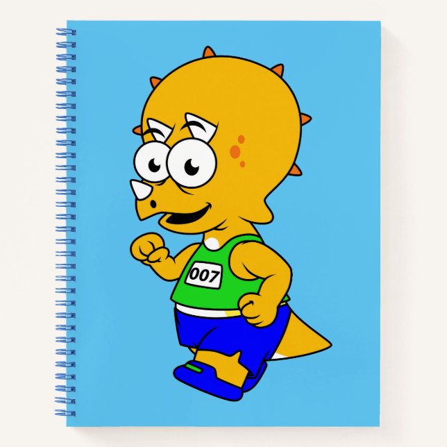 Illustration Of A Triceratops Runner. Notebook (Front)