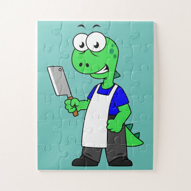 Illustration Of A Tyrannosaurus Rex Butcher. Jigsaw Puzzle (Vertical)