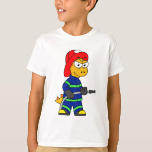 Illustration Of A Tyrannosaurus Rex Firefighter. T-Shirt