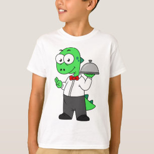 Illustration Of A Tyrannosaurus Rex Food Waiter. T-Shirt
