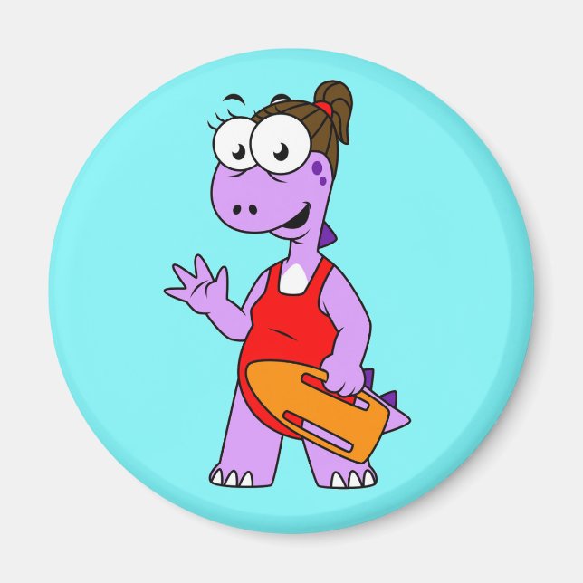 Illustration Of A Tyrannosaurus Rex Lifeguard. Magnet (Front)