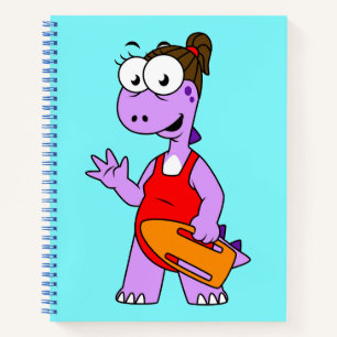 Illustration Of A Tyrannosaurus Rex Lifeguard. Notebook