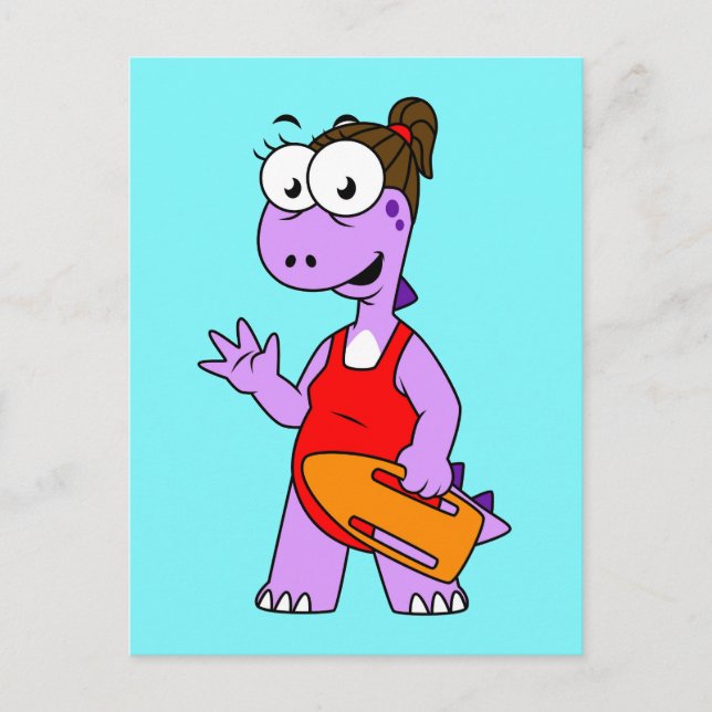 Illustration Of A Tyrannosaurus Rex Lifeguard. Postcard (Front)
