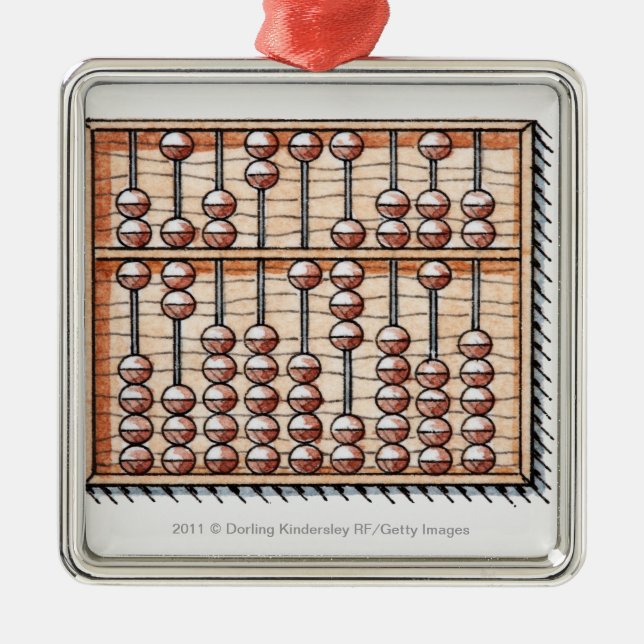 Illustration of abacus metal tree decoration (Front)