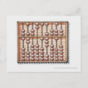 Illustration of abacus postcard