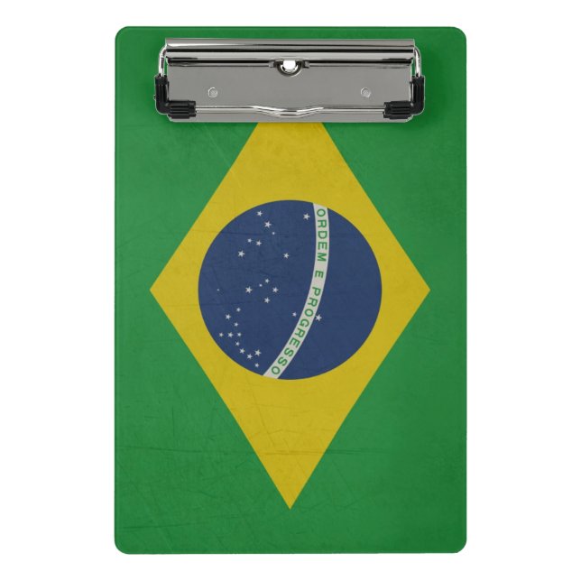 Illustration of abstract grunge flag of Brazil Mini Clipboard (Front)