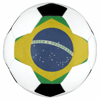 Illustration of abstract grunge flag of Brazil Soccer Ball
