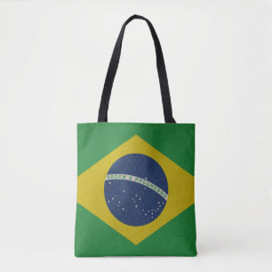Illustration of abstract grunge flag of Brazil Tote Bag