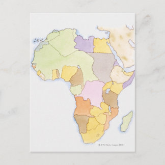 Illustration of African territories and states Postcard