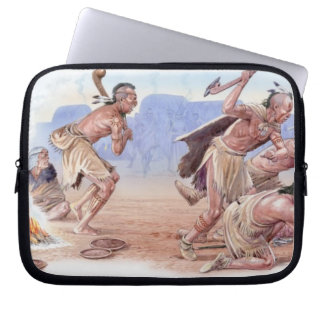 Illustration of American Indians attacking Laptop Sleeve