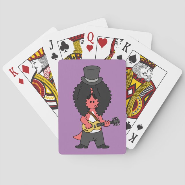 Illustration Of An Allosaurus Dressed As Rock Star Playing Cards (Back)