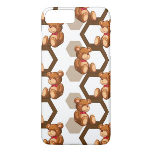 illustration of an array of teddy bear on white Case-Mate iPhone case