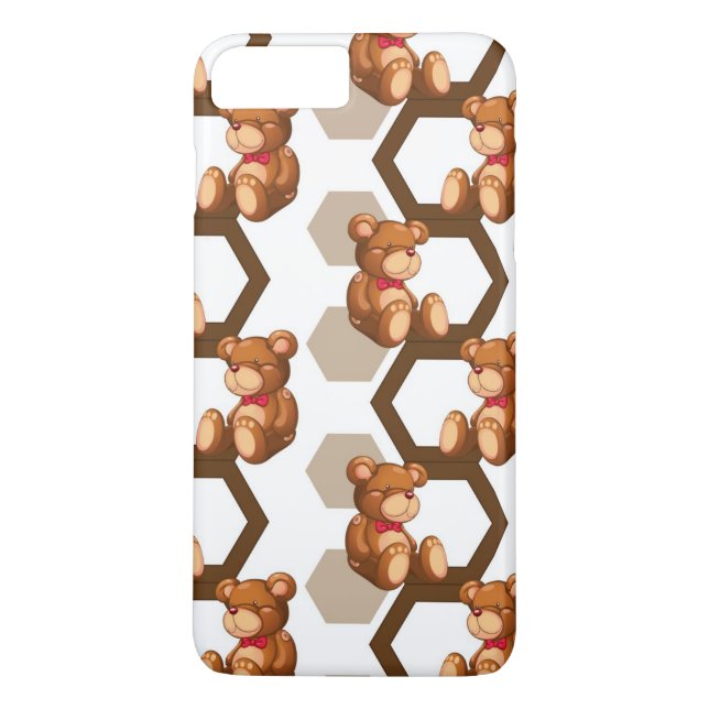 illustration of an array of teddy bear on white Case-Mate iPhone case (Back)