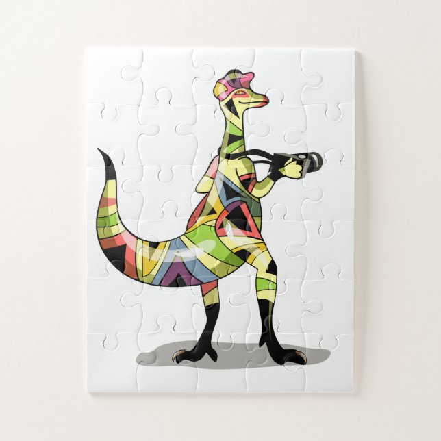 Illustration Of An Iguanodon Photographer. Jigsaw Puzzle (Vertical)