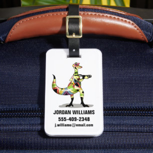 Illustration Of An Iguanodon Photographer. Luggage Tag