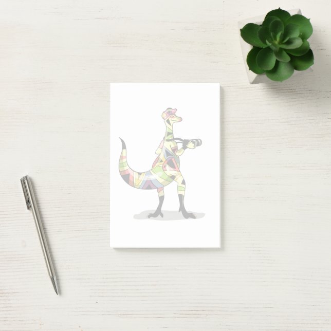 Illustration Of An Iguanodon Photographer. Post-it Notes (Office)