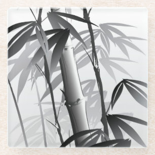 Illustration of an Oriental style painting Glass Coaster