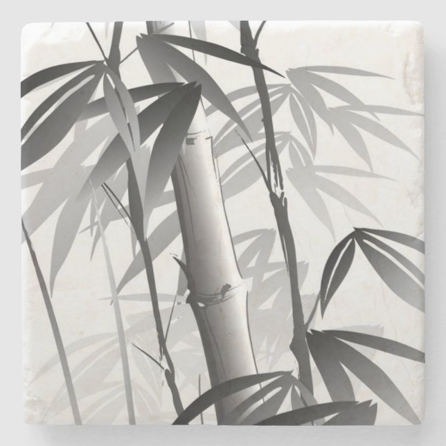 Illustration of an Oriental style painting Stone Coaster (Front)
