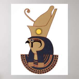 Illustration of Ancient Horus Egyptian god Poster