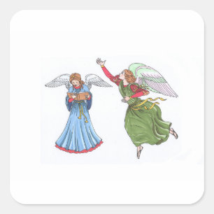 Illustration of Angels Square Sticker