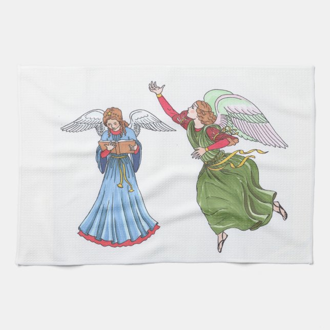 Illustration of Angels Tea Towel (Horizontal)