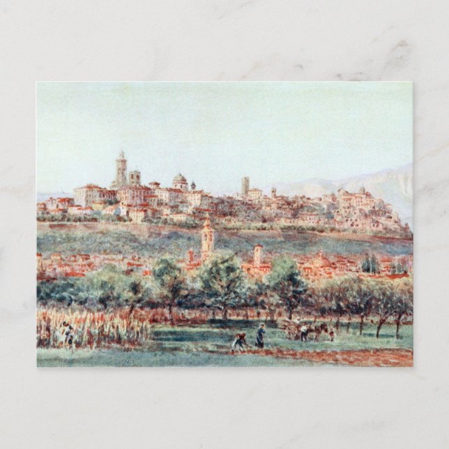 Illustration of Bergamo, Italy Postcard (Front)
