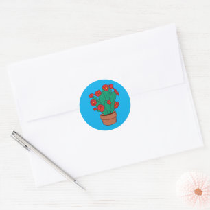 Illustration of cacti classic round sticker