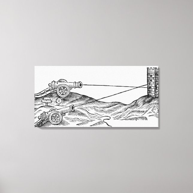 Illustration of Cannon Fire Canvas Print (Front)