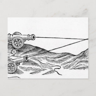 Illustration of Cannon Fire Postcard