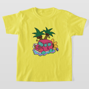 Illustration of cars, bees and butterflies.  T-Shirt