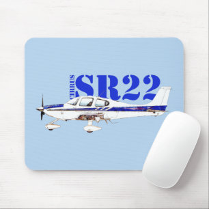 Illustration Of Cirrus SR22 Light Aircraft Design Mouse Pad