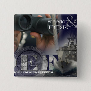 Illustration of crew members 15 cm square badge