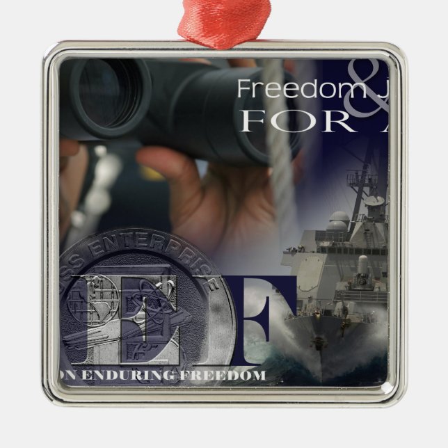 Illustration of crew members metal tree decoration (Front)