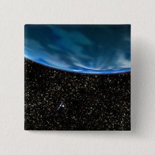 Illustration of Earth's horizon 15 Cm Square Badge