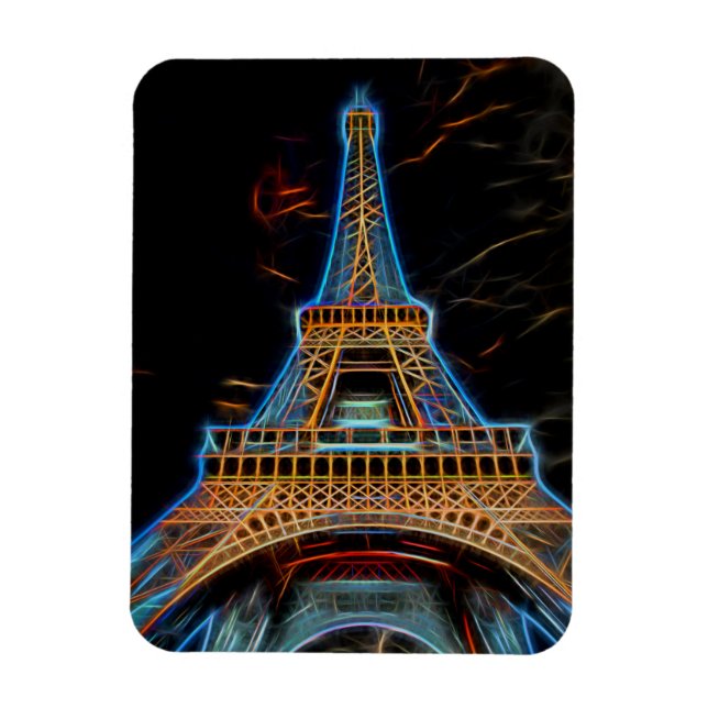 Illustration of Eiffel Tower - Paris, France Magnet (Vertical)
