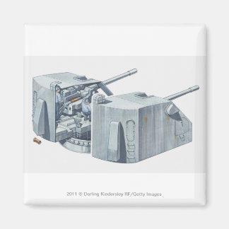 Illustration of gun turret on a WW2 battleship Magnet