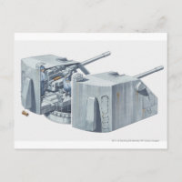 Illustration of gun turret on a WW2 battleship