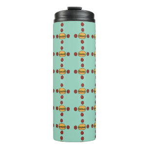 Illustration of hamburger patterns thermal tumbler