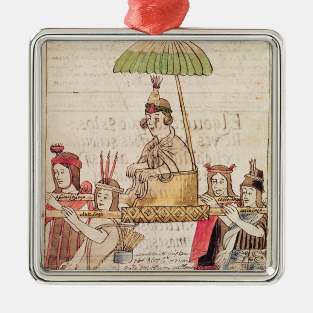 Illustration of Huascar Inca Metal Tree Decoration (Front)