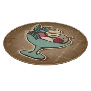 Illustration of Ice Cream in retro style Cutting Board
