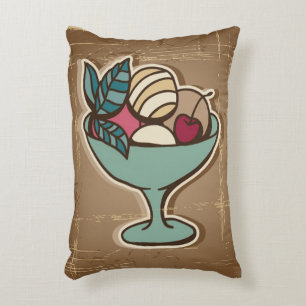 Illustration of Ice Cream in retro style Decorative Cushion