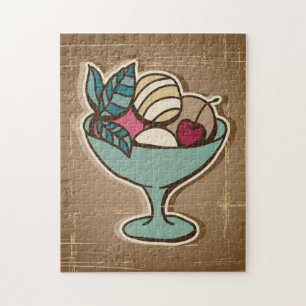 Illustration of Ice Cream in retro style Jigsaw Puzzle