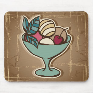 Illustration of Ice Cream in retro style Mouse Pad